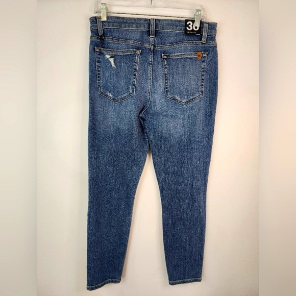 Joe's Women's Blue Jeans Dehlia High-Rise Straight Ankle Distressed Denim, sz 30 - Picture 5 of 11